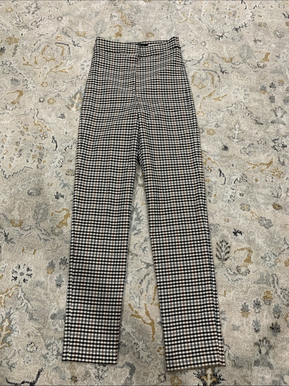 Dynamite Black & White Gingham Straight-Leg Pants